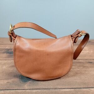 Coach Brown Leather Saddle Bag Crossbody Shoulder Bag Brass Hardware